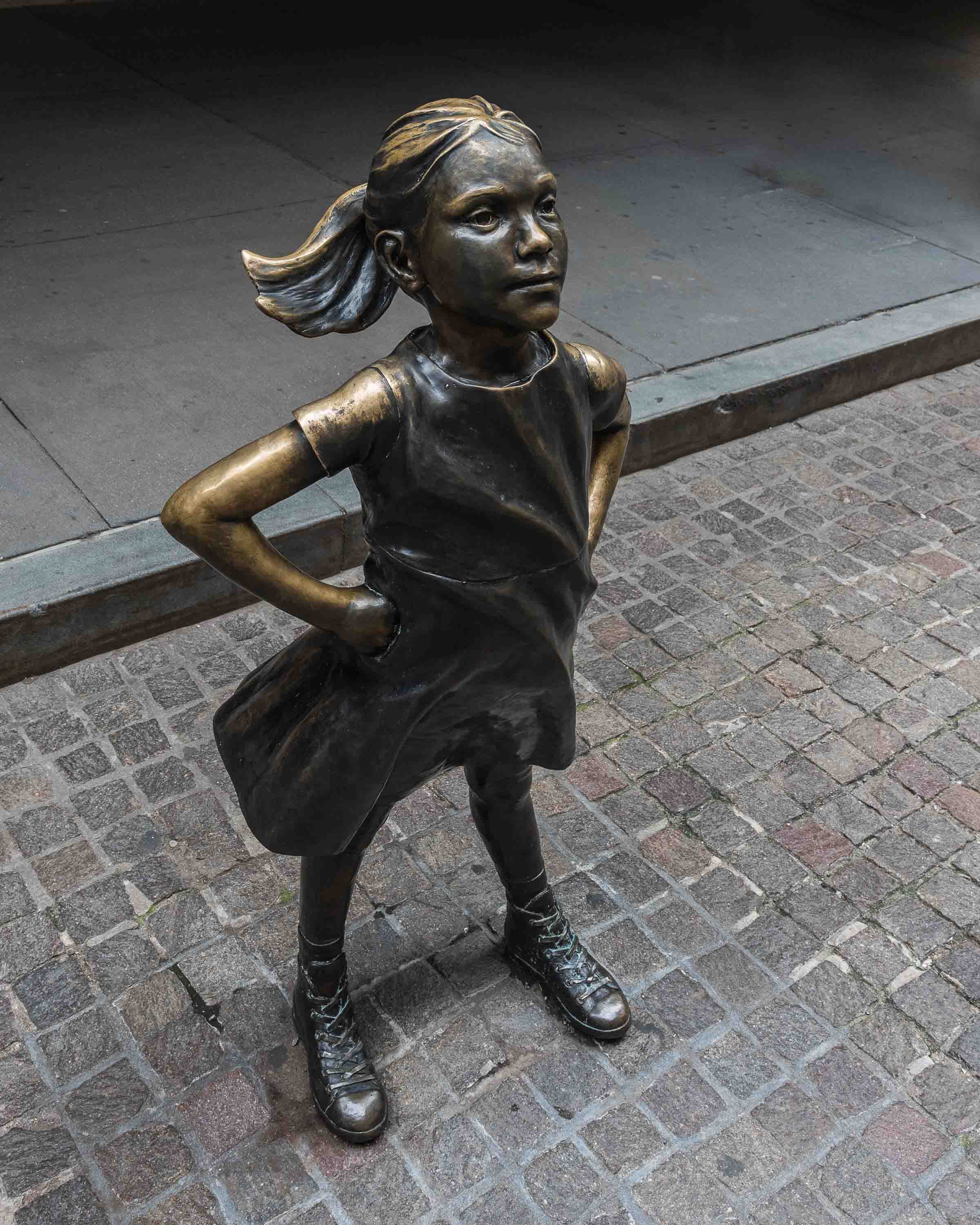 The Fearless Girl, by artist Kristen Visbal.